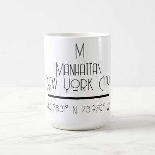 Manhattan New York City Coordinates Coffee Mug
