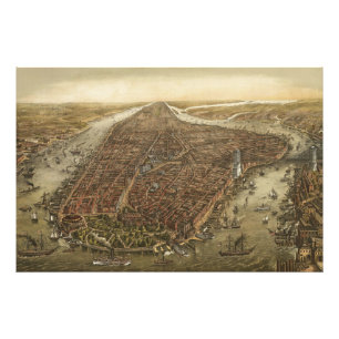 Manhattan New York City Old Photo Enlargement Print