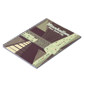 Manhattan New York City Travel poster. Notebook