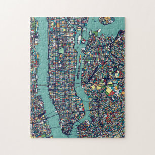 Manhattan New York Map Jigsaw Puzzle