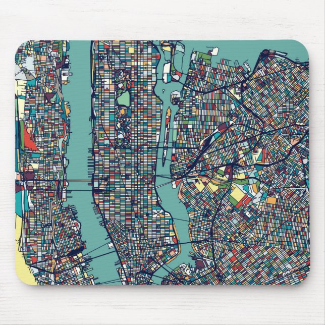 Manhattan New York Map Mouse Pad (Front)