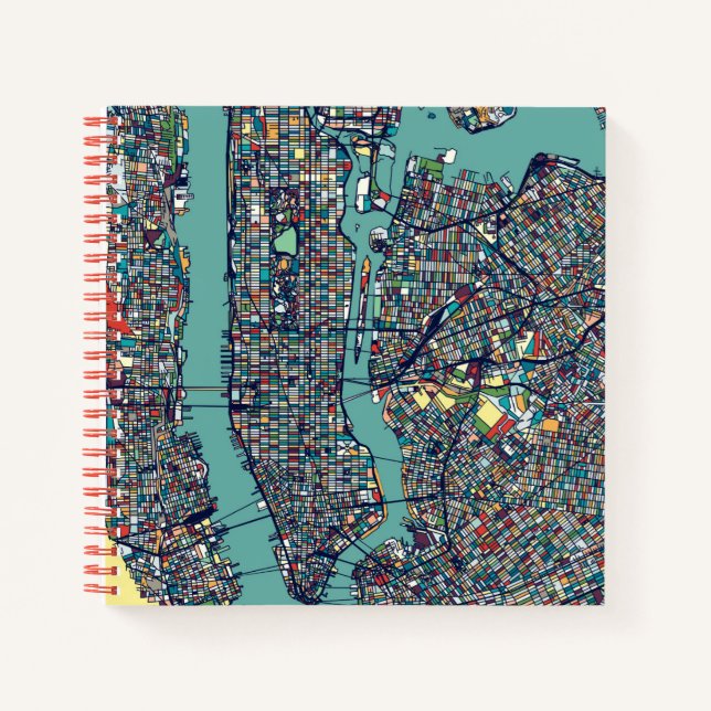 Manhattan New York Map Notebook (Front)