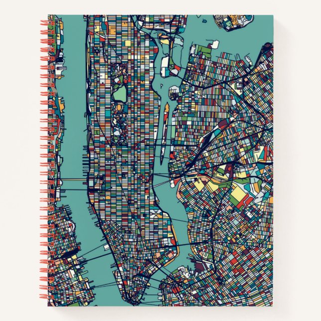 Manhattan New York Map Notebook (Front)