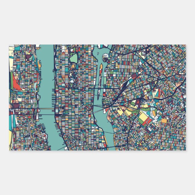 Manhattan New York Map Sticker (Front)