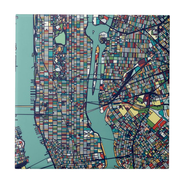 Manhattan New York Map Tile (Front)