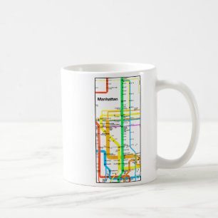 Manhattan New York Nyc Subway Map Retro Rail Trans Coffee Mug