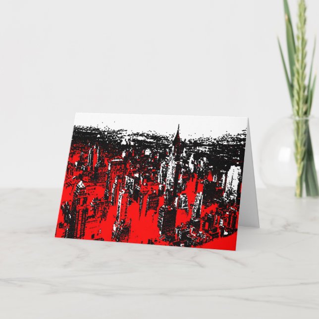 Manhattan New York Pop Art Modern Card (Front)