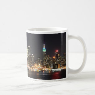 Manhattan New York skyline night Coffee Mug