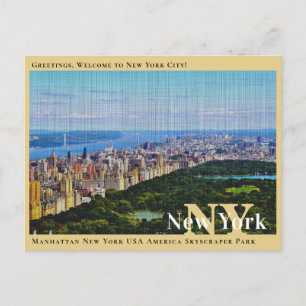 Manhattan New York USA America Skyscraper Park  Postcard