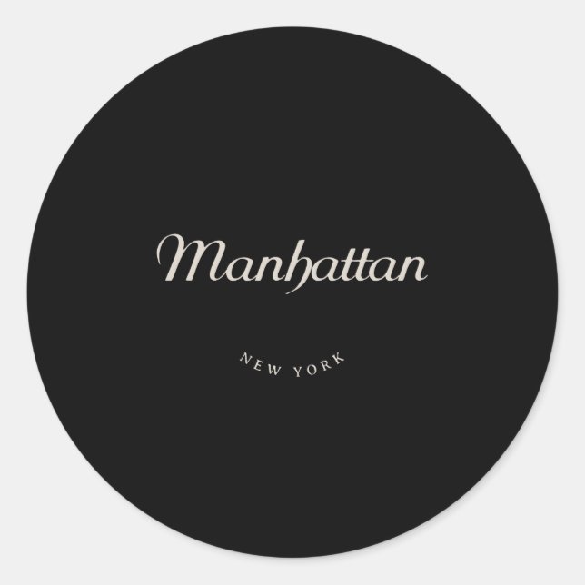 Manhattan NY Classic Round Sticker (Front)