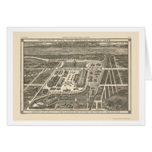 Manhattan, NY Panoramic Map - 1883 (Front Horizontal)