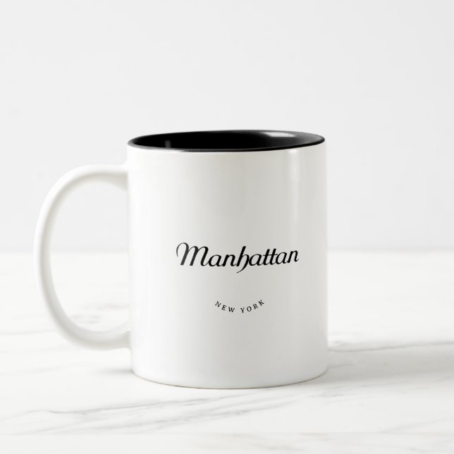 Manhattan NY Two-Tone Coffee Mug (Left)