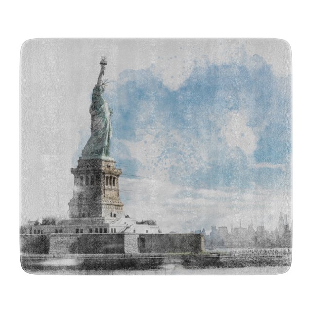 Manhattan Nyc Liberty Statue Cutting Board (Front)