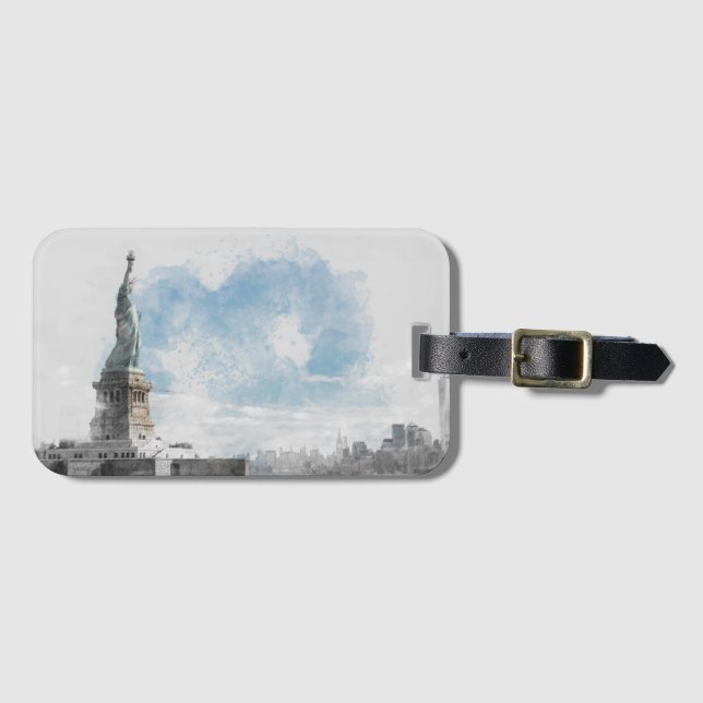 Manhattan Nyc Liberty Statue Luggage Tag (Front Horizontal)
