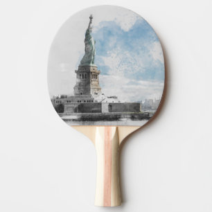 Manhattan Nyc Liberty Statue Ping Pong Paddle