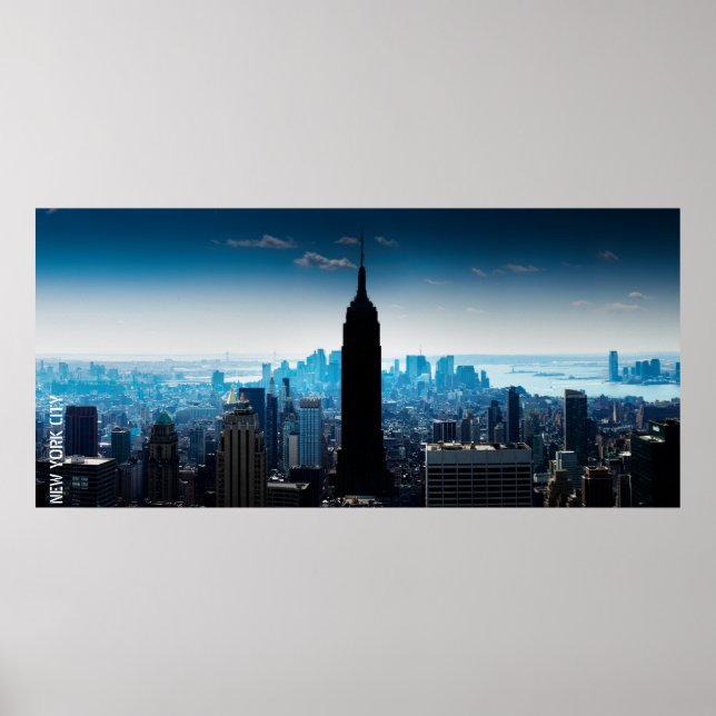 Manhattan Panorama With Empire State Building Poster (Front)