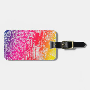 Manhattan rainbow luggage tag