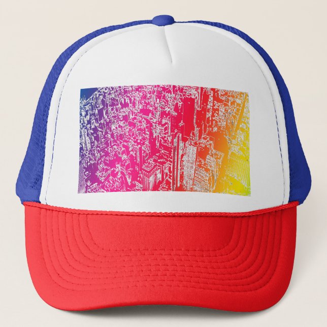 Manhattan rainbow trucker hat (Front)