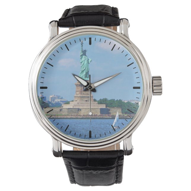 Manhattan - Sailboat By Statue Of Liberty Watch (Front)