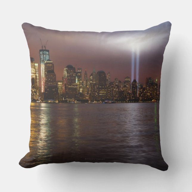Manhattan Skyline 2 Throw Pillow (Front)