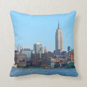 Manhattan Skyline as Seen From Hoboken, NJ Throw Pillow