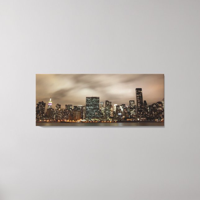 Manhattan Skyline at Night Canvas Print (Front)