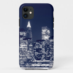 Manhattan Skyline At Night, New York City iPhone 11 Case