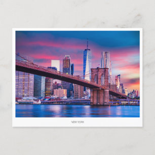 Manhattan skyline, New York Holiday Postcard