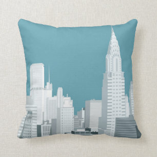 Manhattan skyline throw pillow