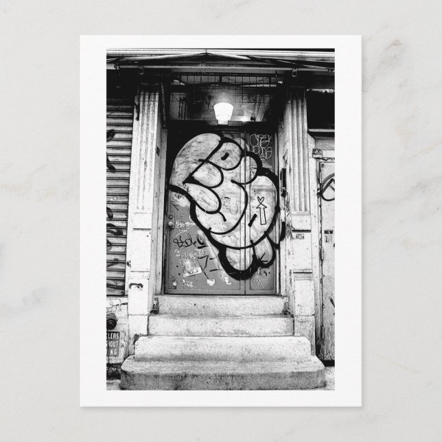 Manhattan Soho Graffiti Tagged Doorway postcard (Front)