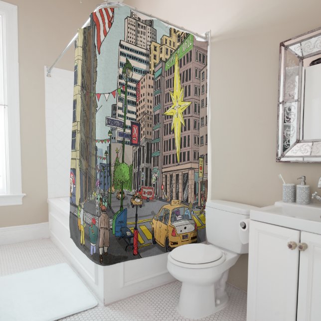Manhattan Winter New York Christmas Illustration (In Situ)