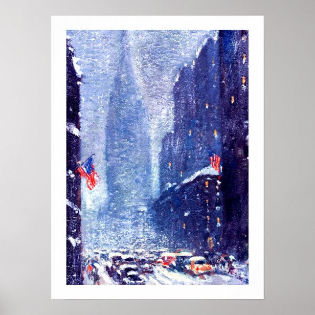 Manhattan Winter Scene painting. Fine Art Print (Front)