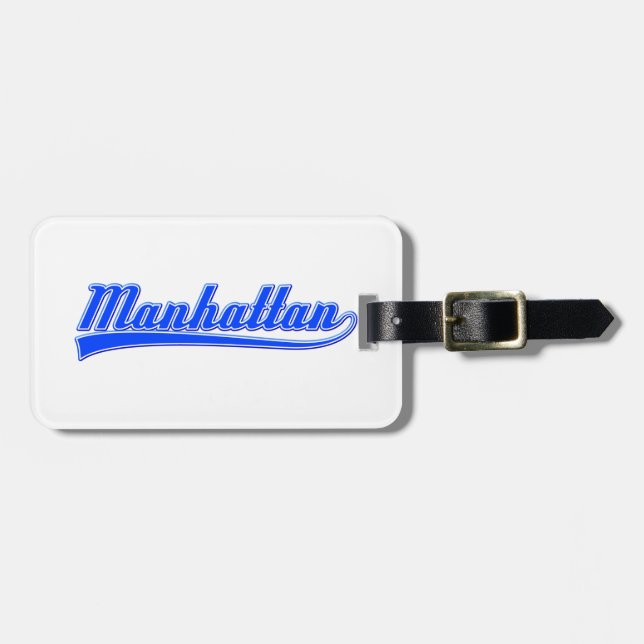 Manhattan With Swash Luggage Tag (Front Horizontal)