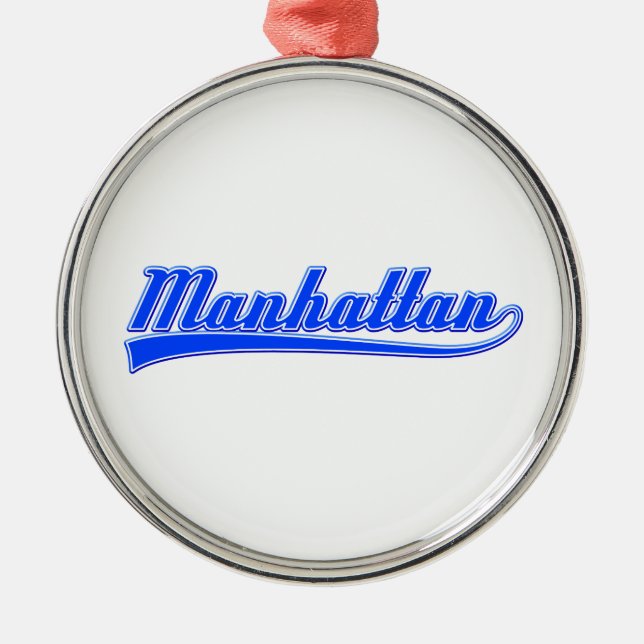 Manhattan With Swash Metal Ornament (Front)