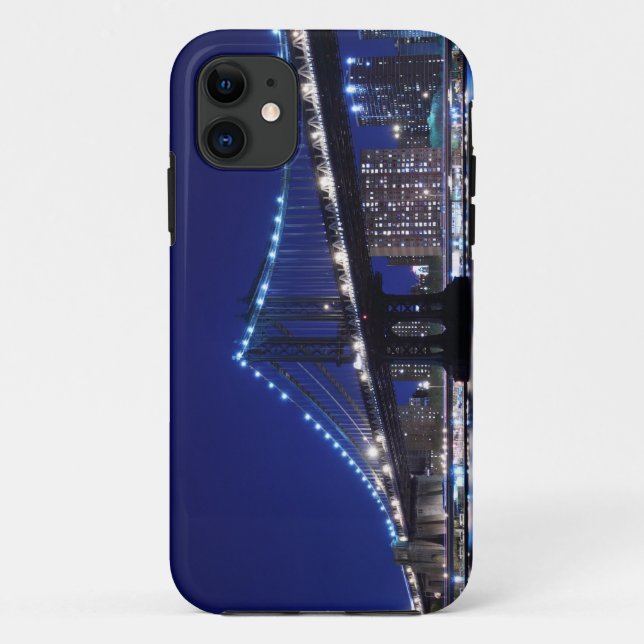 Manhattanbrücke und -Skyline nachts Case-Mate iPhone Case (Back)