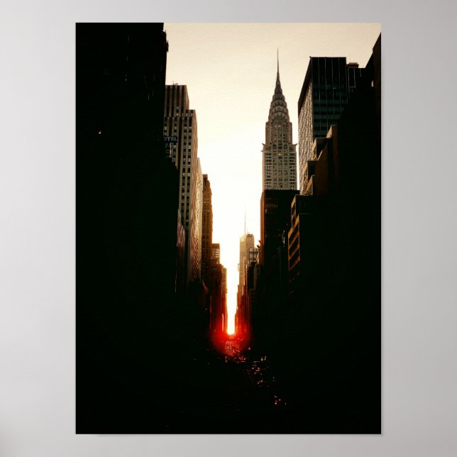 Manhattanhenge and Chrysler Building, Small Poster (Front)