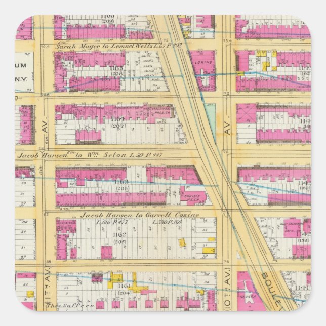 Manhatten, New York 13 Square Sticker (Front)