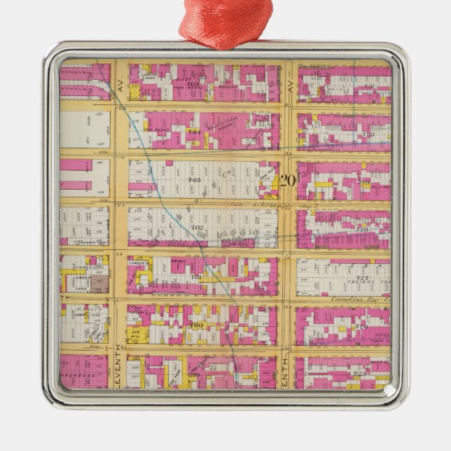 Manhatten, New York 4 Metal Ornament (Front)