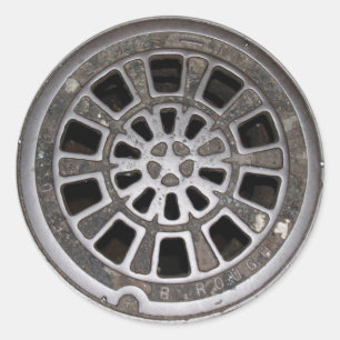 Manhole Cover Classic Round Sticker