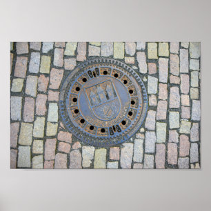 Manhole Cover, Prague Castle, Czech Republic Poster