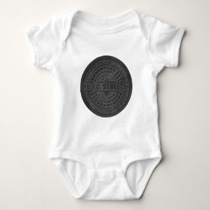Manhole Covers Black Marble Baby Bodysuit
