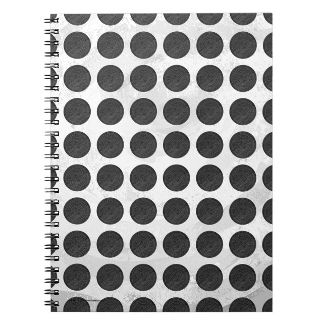 Manhole Covers Black Marble Notebook (Front)