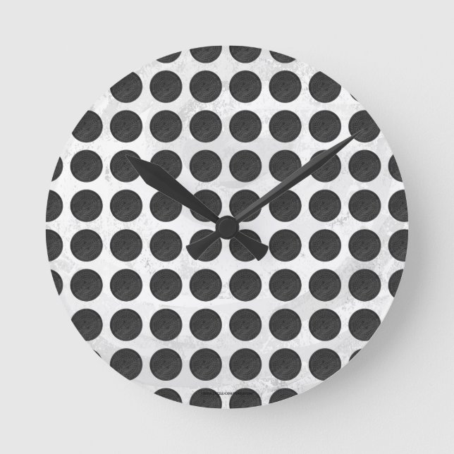 Manhole Covers Black Marble Round Clock (Front)