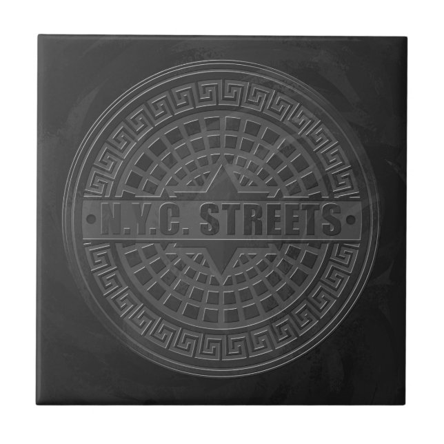 Manhole Covers Black Marble Tile (Front)