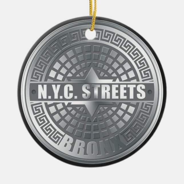 Manhole Covers Bronx Ceramic Ornament (Front)