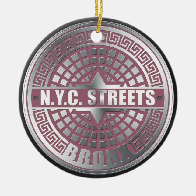 Manhole Covers Bronx Ceramic Ornament (Front)