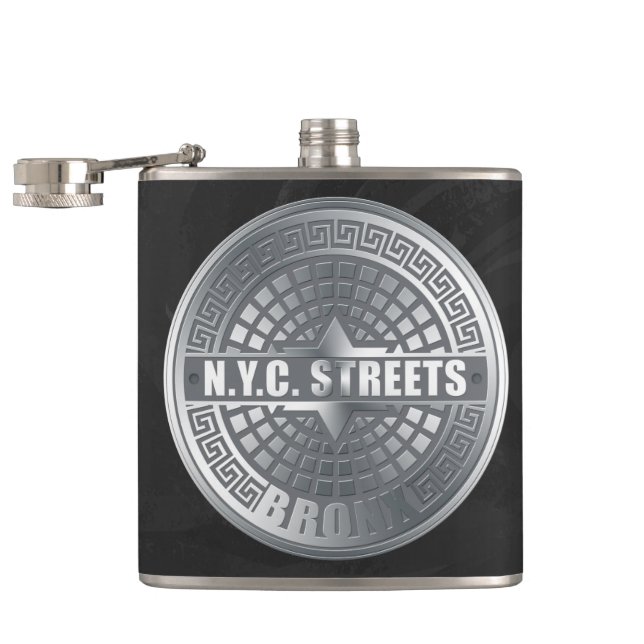 Manhole Covers Bronx Hip Flask (Opened)