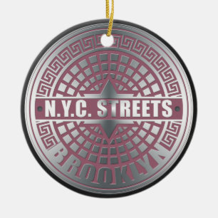 Manhole Covers Brooklyn Ceramic Ornament