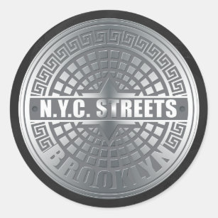 Manhole Covers Brooklyn Classic Round Sticker