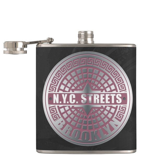 Manhole Covers Brooklyn Hip Flask (Opened)
